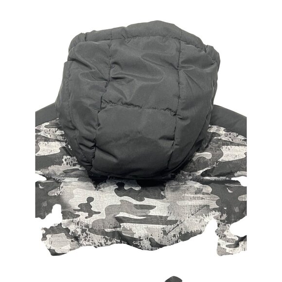Zero xposur Boys XL Camo Heavy Puffer Jacket Fleece Hood Full Zip Black Gray - Picture 13 of 16